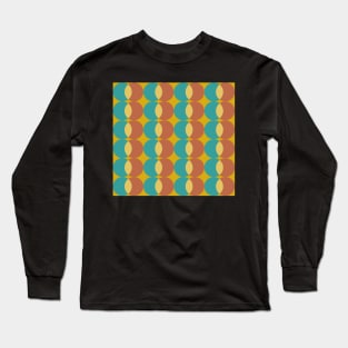 retro seventies abstract geometric pattern Long Sleeve T-Shirt